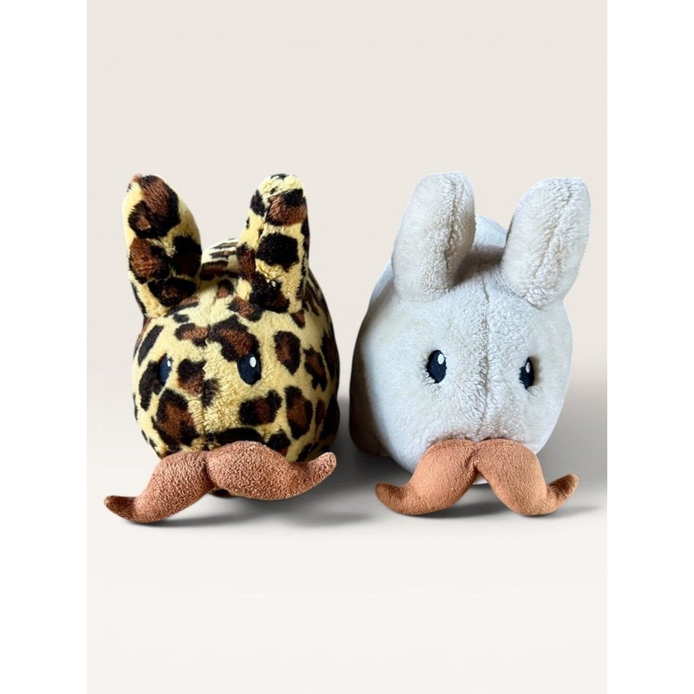 Kidrobot Smorkin' Stache Labbit‎ Bundle Plush Leopard Print White Collectible